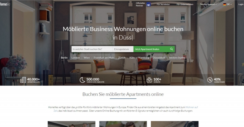 Auf der Website kann unkompliziert nach Apartments gesucht werden ...